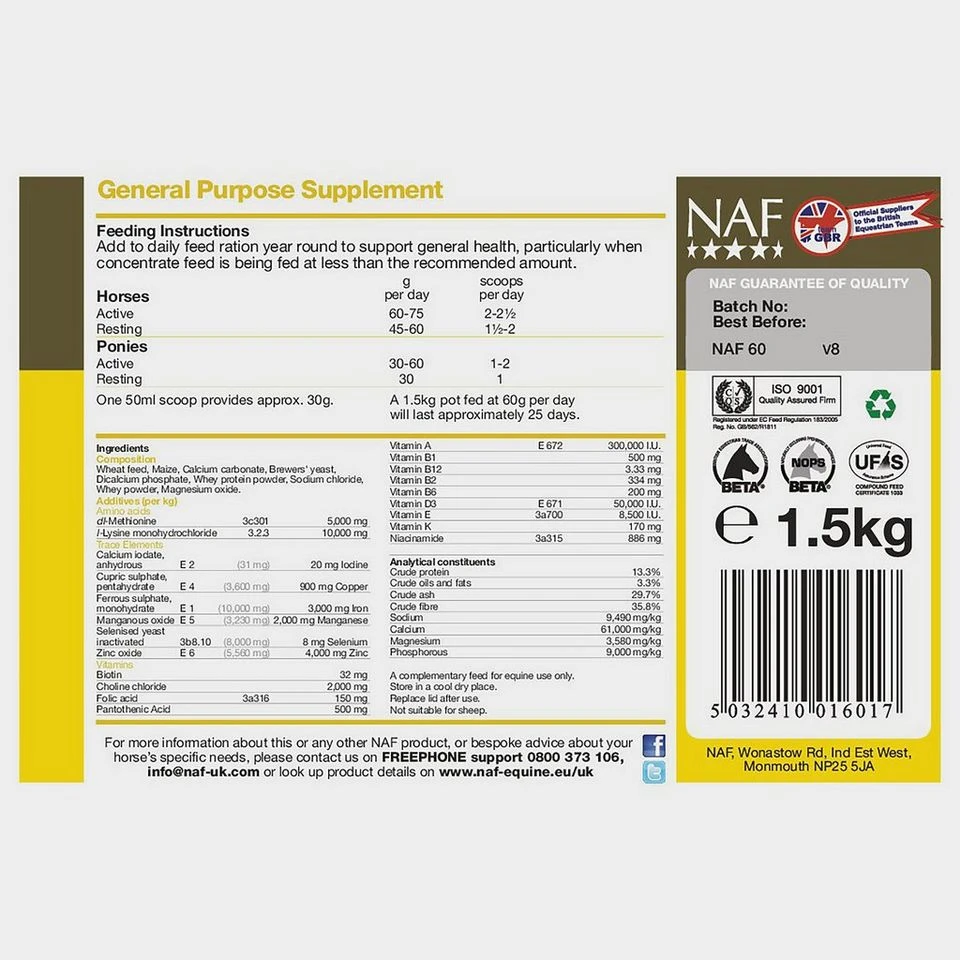 NAF General Purpose Supplement Refill 2kg 4 NAF General Purpose Supplement Refill 2kg - Image 2