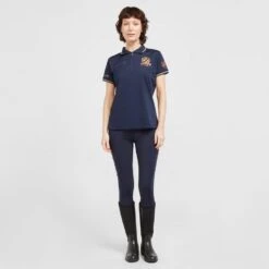 Ladies Team Tech Polo Shirt Navy -Horse Supply Store go 517286 c