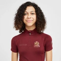 Childs Team Short Sleeve Base Layer Burgundy -Horse Supply Store go 517293 d