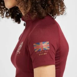 Childs Team Short Sleeve Base Layer Burgundy -Horse Supply Store go 517293 e