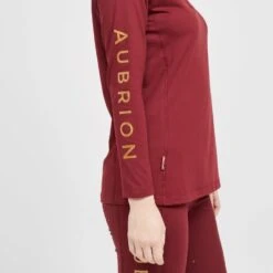 Ladies Team Long Sleeve Base Layer Burgundy -Horse Supply Store go 517315 e