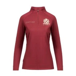 Ladies Team Long Sleeve Base Layer Burgundy -Horse Supply Store go 517315 u