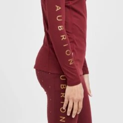 Childs Team Long Sleeve Base Layer Burgundy -Horse Supply Store go 517319 f