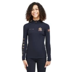Childs Team Long Sleeve Base Layer Navy -Horse Supply Store go 517320 z