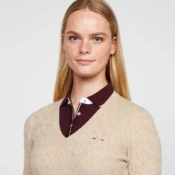 Classy Cable Pullover Champagne Light Grey Heather -Horse Supply Store go 526486 d