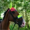 Charlotte Dujardin Reflective Multi-Coloured Mesh Horse Ears Pink/Yellow -Horse Supply Store go 527746 a