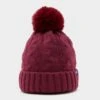 Chunky Knit Bobble Hat In Wine