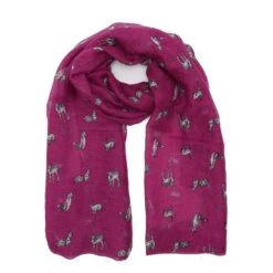 Platinum Womens Blaze Viscose Scarf Pink Animals -Horse Supply Store go 618459 z